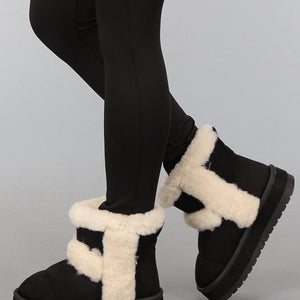 SALE30 Zwarte Teddy Boots met Dikke Zool