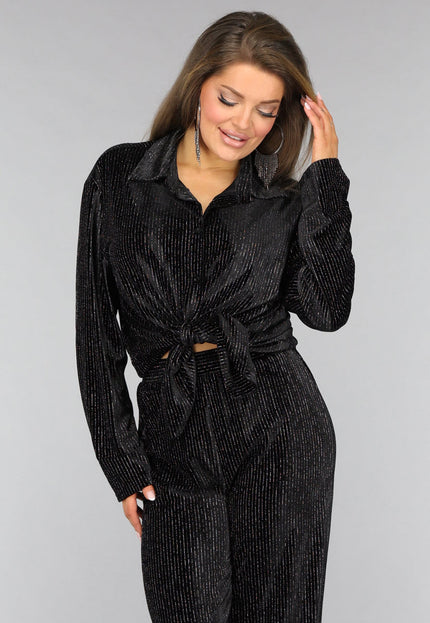 SALE30 Zwarte Velvet Glitter Two Piece