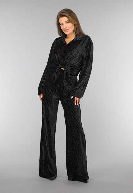 SALE30 Zwarte Velvet Glitter Two Piece