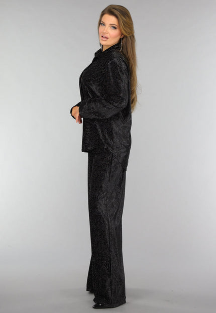 SALE30 Zwarte Velvet Glitter Two Piece