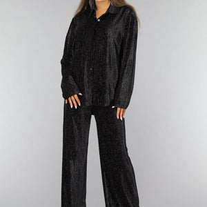 SALE30 Zwarte Velvet Glitter Two Piece