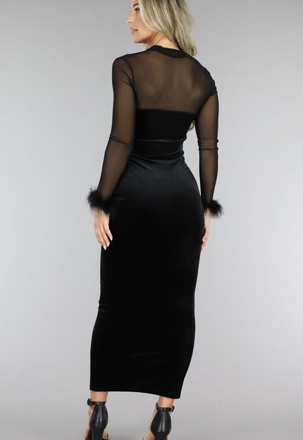SALE30 Zwarte Velvet Korset Jurk