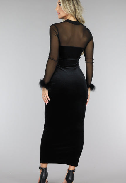 SALE30 Zwarte Velvet Korset Jurk
