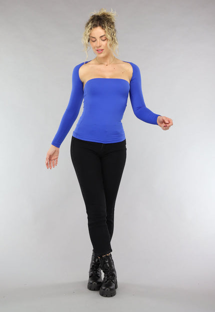 SALE50 Bandeau Top met Bolero in Kobalt Blauw