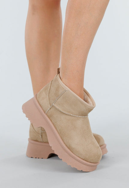 SALE50 Beige Snowboots met Plateau