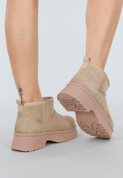 SALE50 Beige Snowboots met Plateau