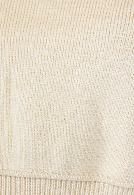 SALE50 Beige Trui met Zichtbare Naden