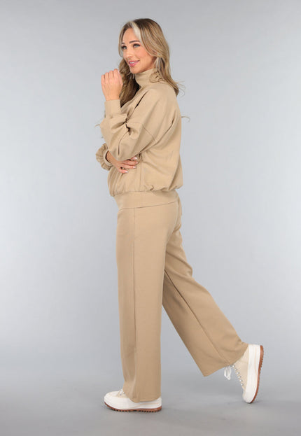 SALE50 Beige Wide Leg Joggingbroek