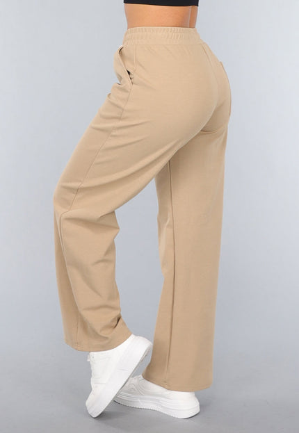 SALE50 Beige Wide Leg Joggingbroek