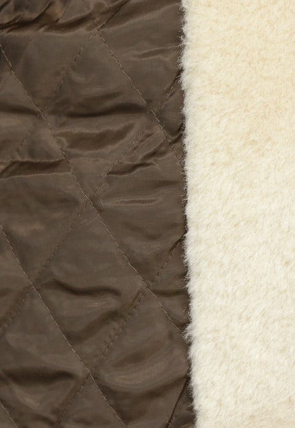 SALE50 Beige Zachte Tussenjas met Bruine Details