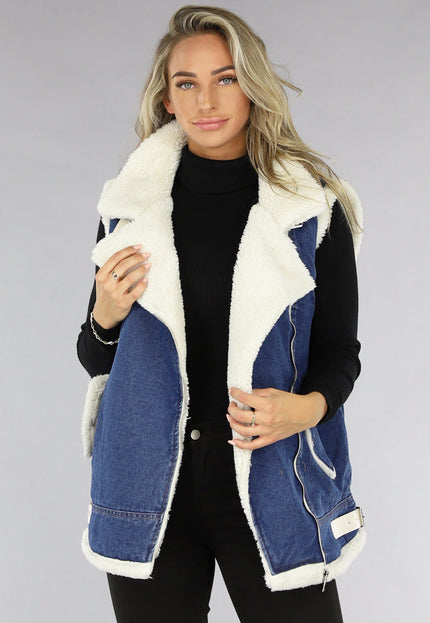 SALE50 Blauw Denim Gilet