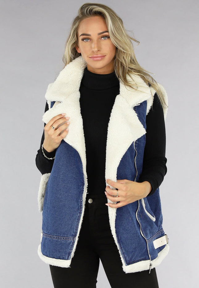 SALE50 Blauw Denim Gilet