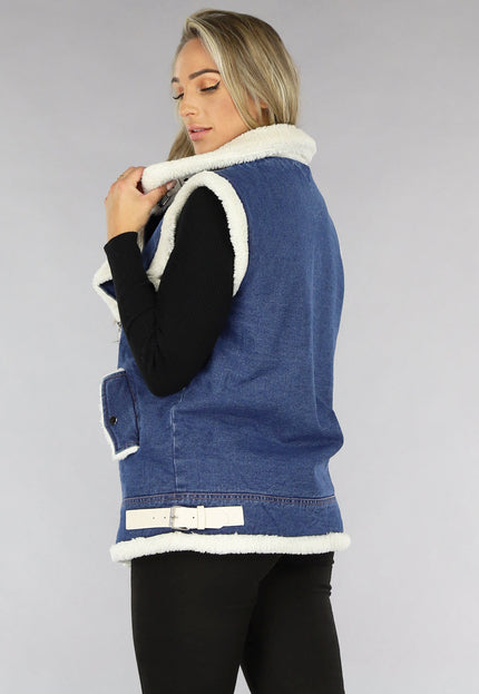 SALE50 Blauw Denim Gilet