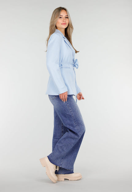 SALE50 Blauwe Blazer met Bloemdetail