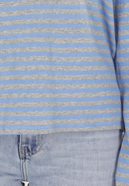 SALE50 Blauwe Gestreepte Polo Top