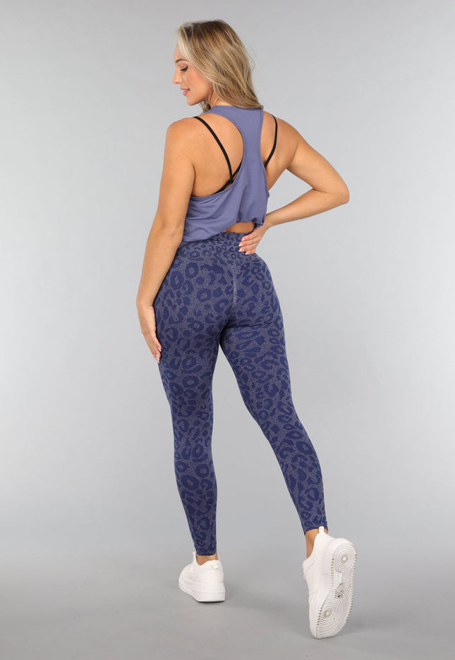 SALE50 Blauwe Mouwloze Sport Tanktop