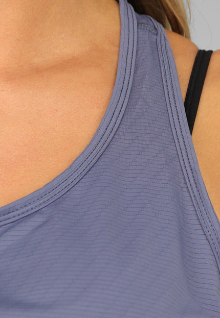 SALE50 Blauwe Mouwloze Sport Tanktop