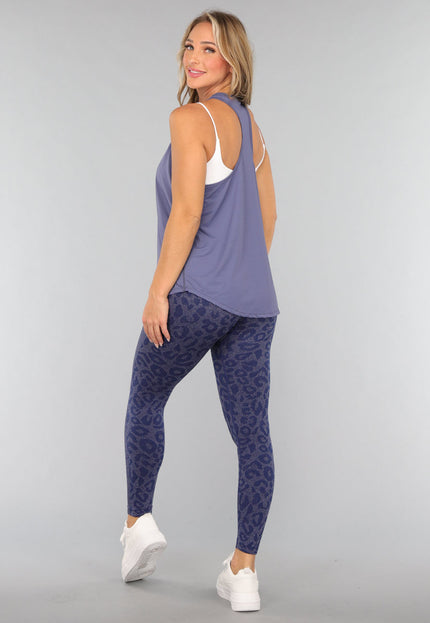 SALE50 Blauwe Mouwloze Sport Tanktop