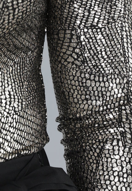 SALE50 Bodysuit met Hoge Hals en Gouden Print