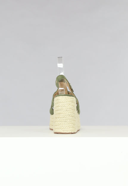 SALE50 Bohemian Espadrilles met Sleehak in Khaki