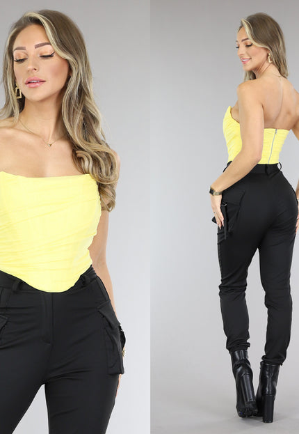 SALE50 Botergele Mesh Strapless Korset Top