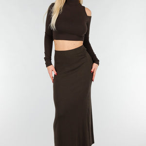 SALE50 Bruine Cut Out Two Piece Set