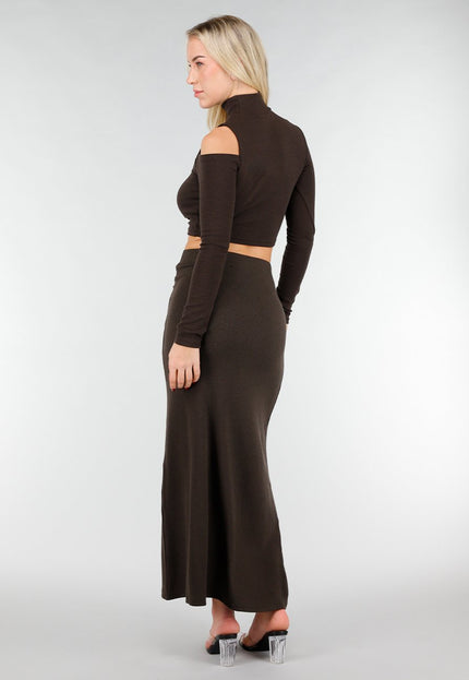 SALE50 Bruine Cut Out Two Piece Set