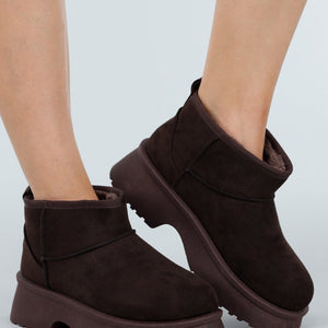 SALE50 Bruine Suède-look Snowboots