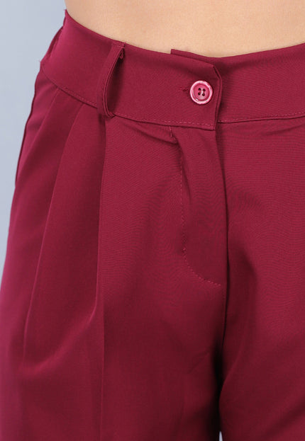 SALE50 Burgundy Gilet Co Ord Set met Pantalon