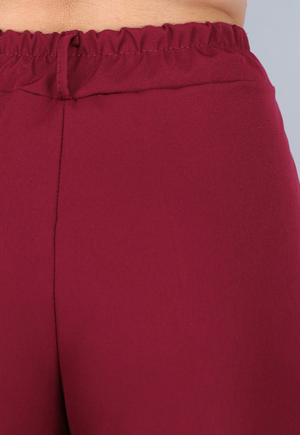 SALE50 Burgundy Gilet Co Ord Set met Pantalon