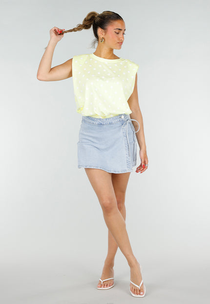 SALE50 Butter Yellow Polkadot Top
