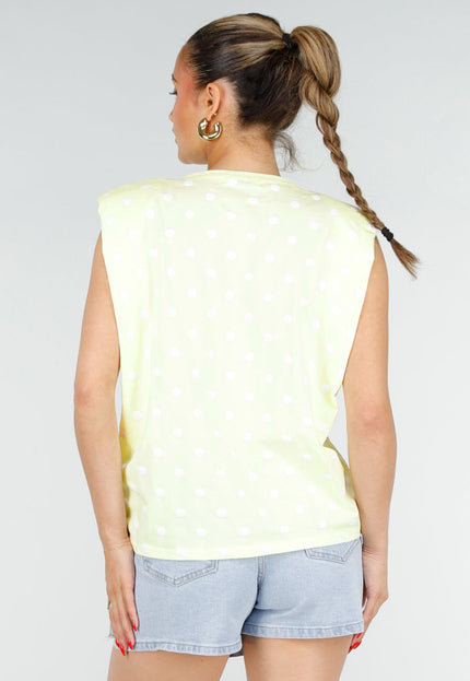 SALE50 Butter Yellow Polkadot Top