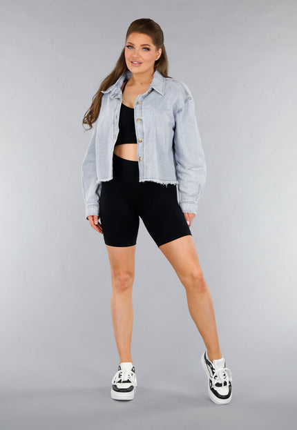 SALE50 Denim Blouse Jasje met Rafels