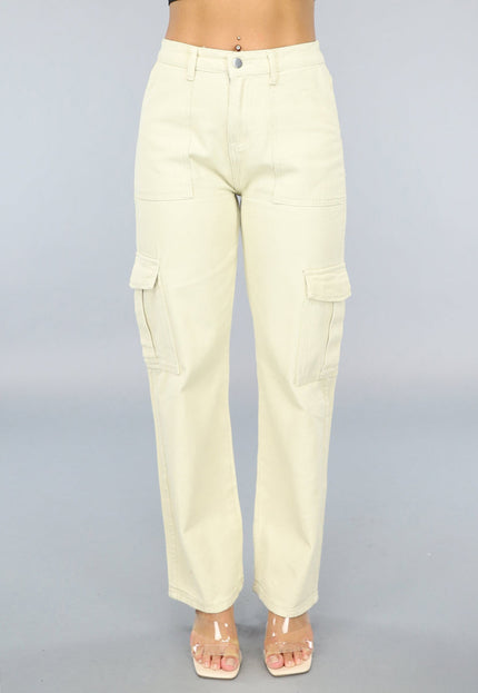 SALE50 Denim Carpenter Broek in Beige