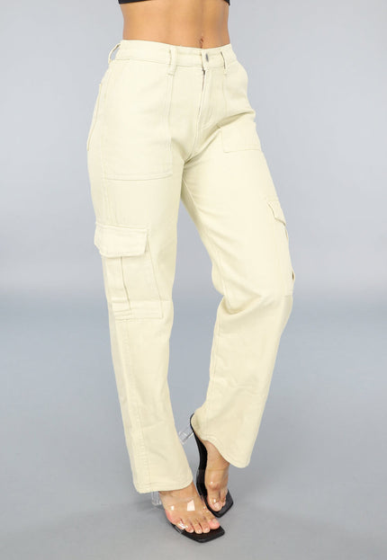 SALE50 Denim Carpenter Broek in Beige