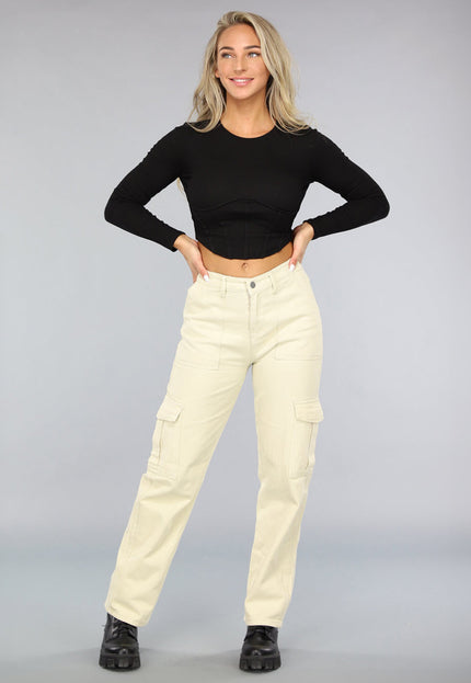 SALE50 Denim Carpenter Broek in Beige