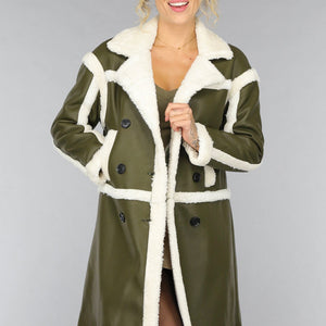 SALE50 Donkergroene Lammy Trench Coat