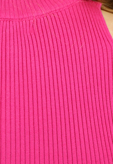 SALE50 Fuchsia High Neck Top