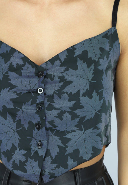 SALE50 Gilet Look Top met Reflecterende Print