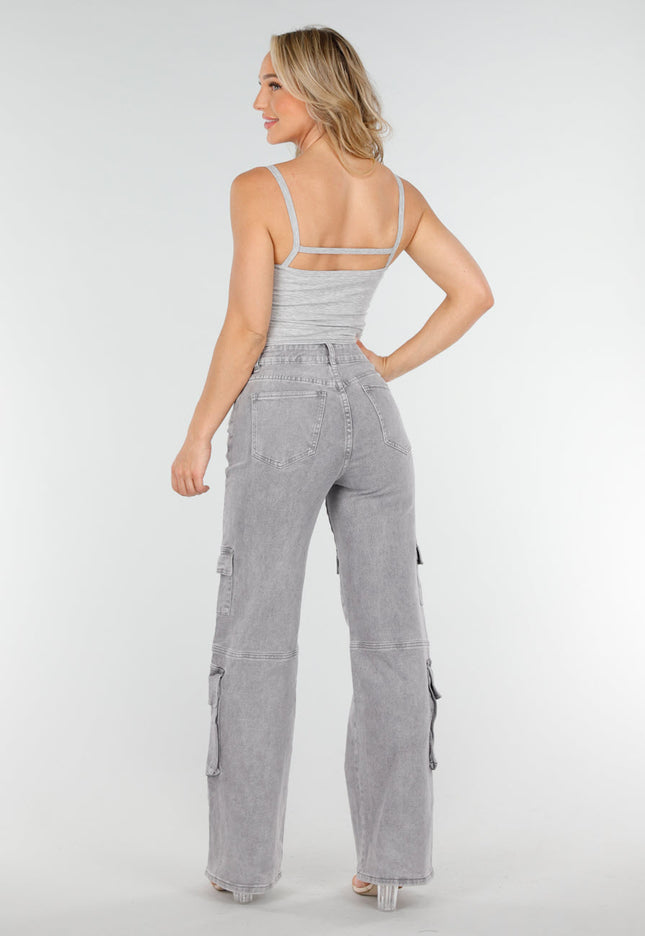 SALE50 Grijze Cut-Out Top Stretch