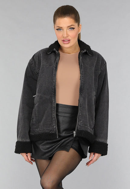 SALE50 Grijze Denim Teddy Tussenjas