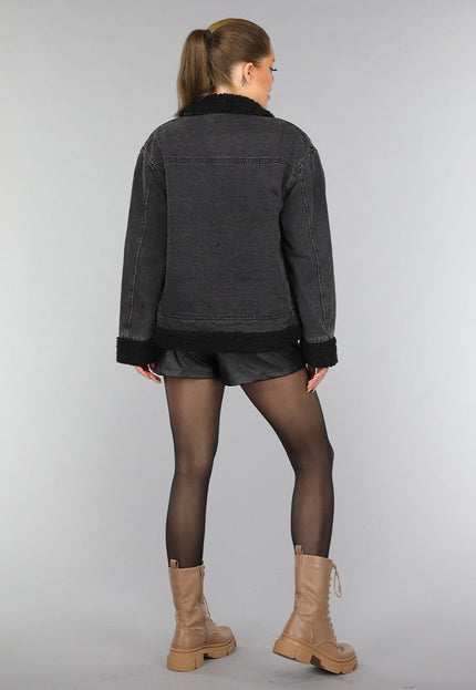 SALE50 Grijze Denim Teddy Tussenjas