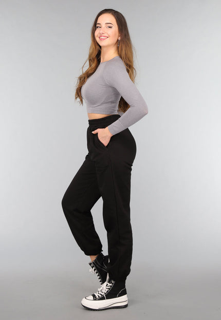 SALE50 Grijze Longsleeve Cropped Sporttop