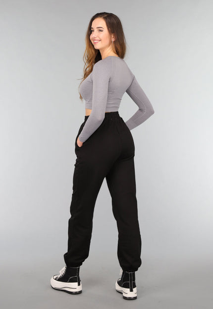 SALE50 Grijze Longsleeve Cropped Sporttop