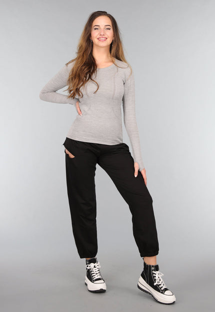 SALE50 Grijze Stretchy Longsleeve Sporttop