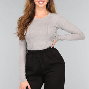 SALE50 Grijze Stretchy Longsleeve Sporttop