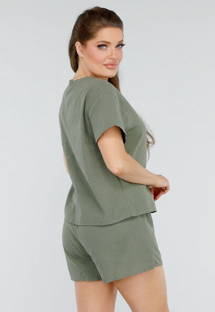 SALE50 Katoenen Tweedelige Set met Dubbele Strik