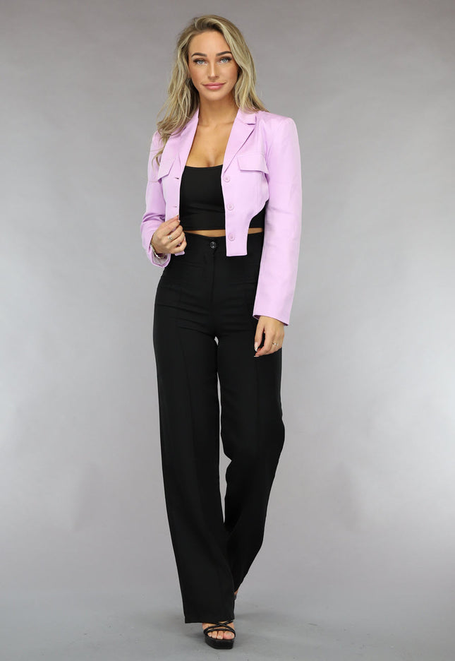 SALE50 Korte Asymmetrische Lila Blazer