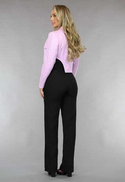 SALE50 Korte Asymmetrische Lila Blazer