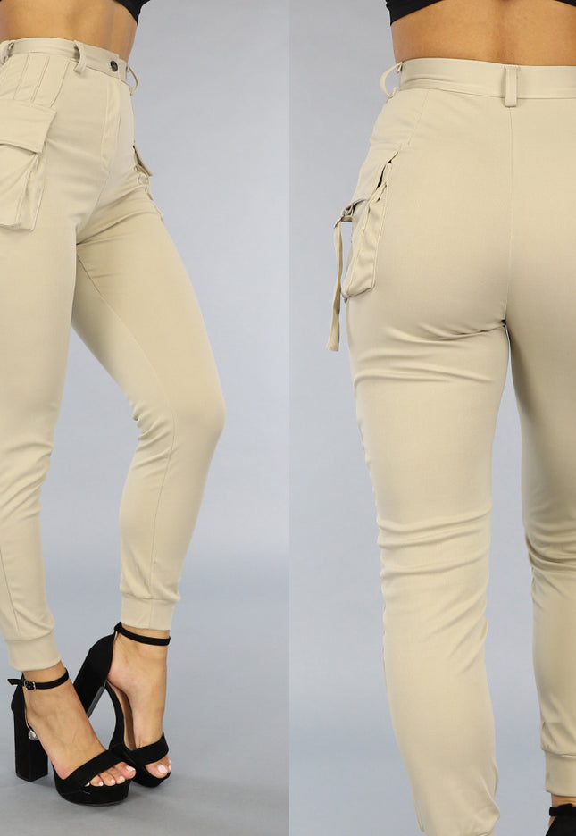 SALE50 Lange Beige Cargo Broek
